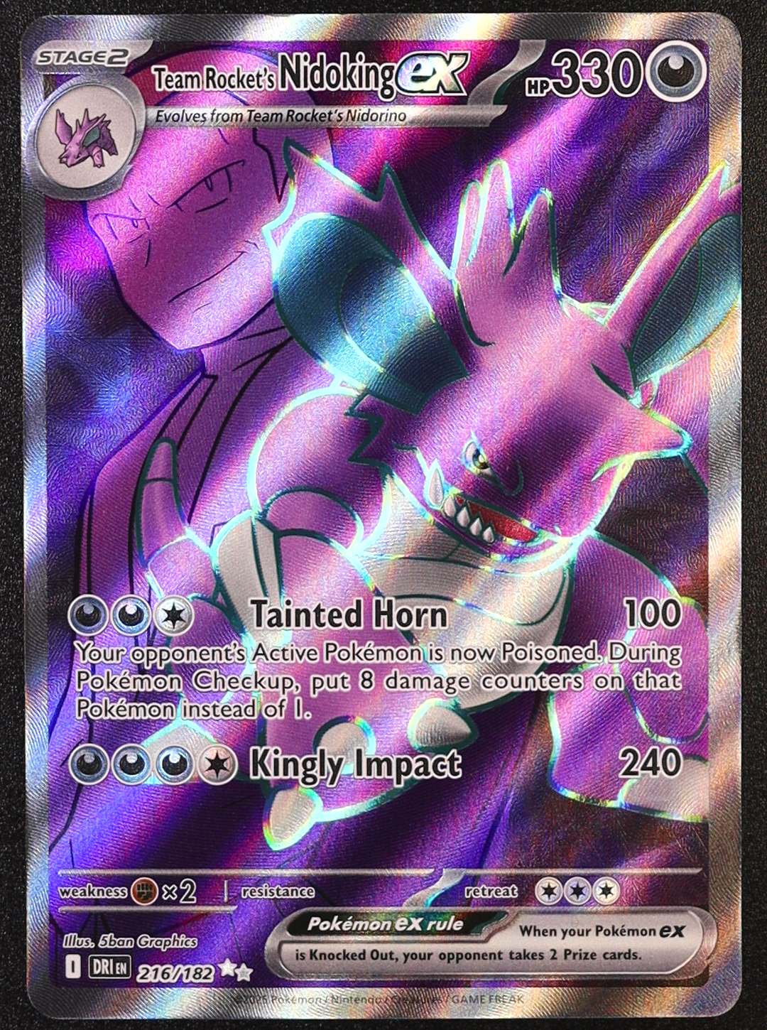Team Rocket's Nidoking ex - 216/182 - SV10: Destined Rivals (DRI)
